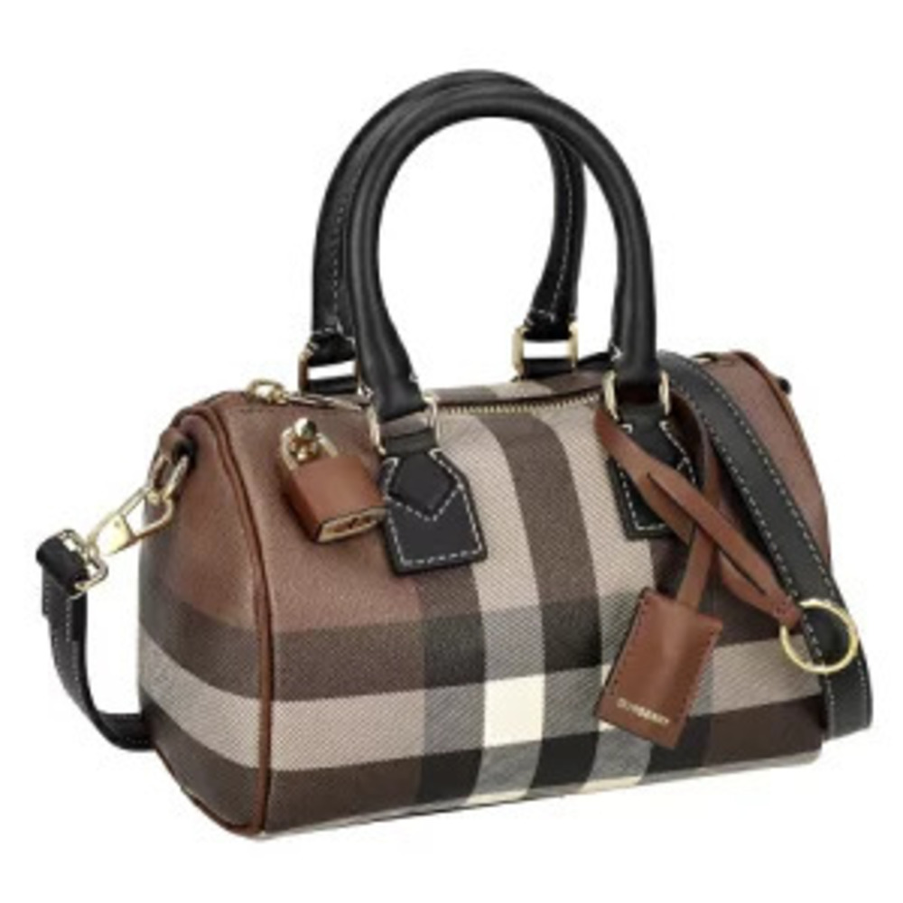 Burberry Giant Check Bowling Bag Brown